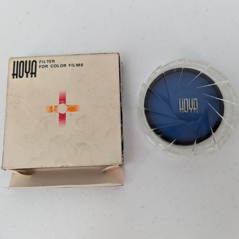Vintage HOYA Blue 80A 55mm Lens Filter - NO SCRATCHES-  Made in Japan